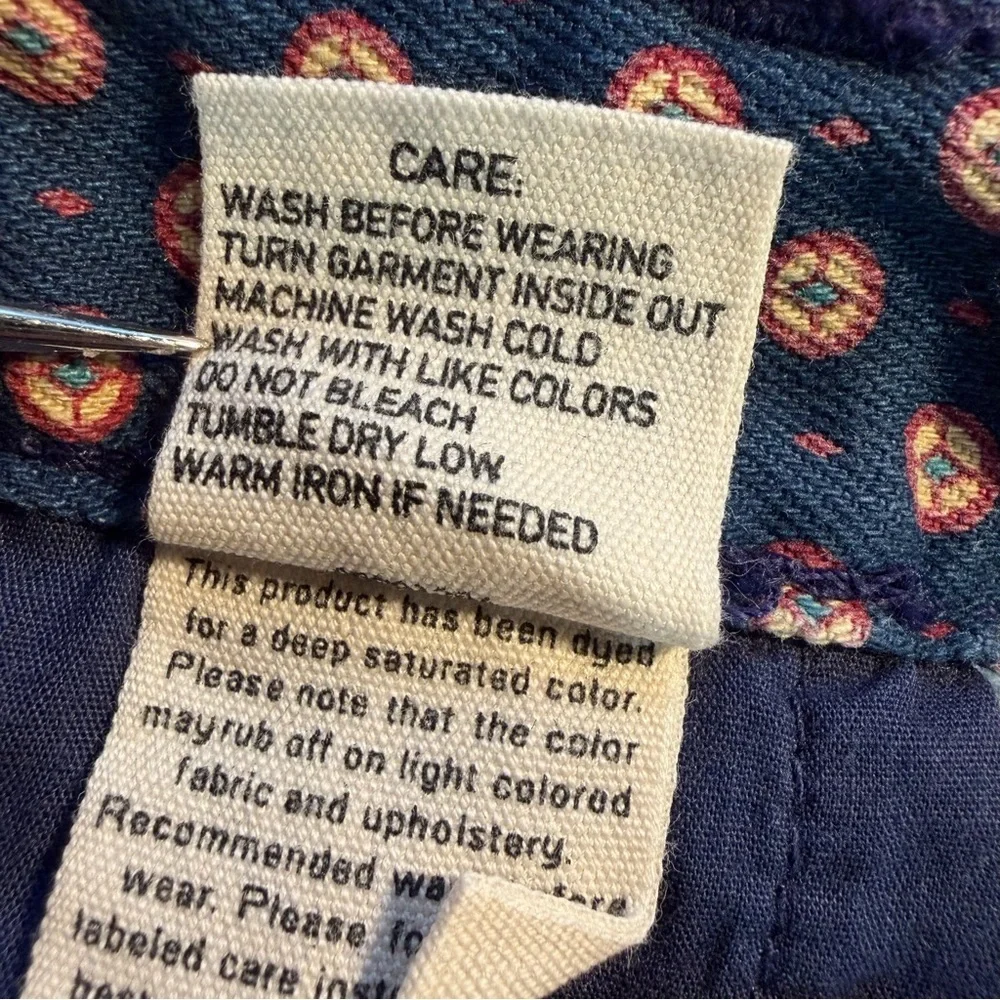 Ralph Lauren Girls Skinny Leg Zip Hem Blue Geometric Dot Print Jeans Size 14